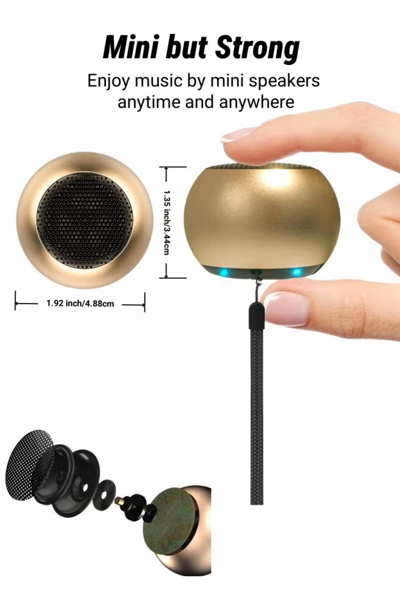 Mini Wireless Speaker Gold