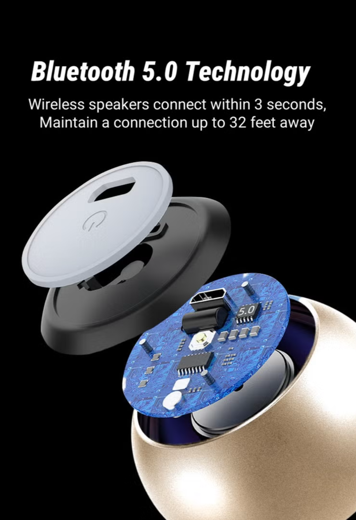 Mini Wireless Speaker Gold