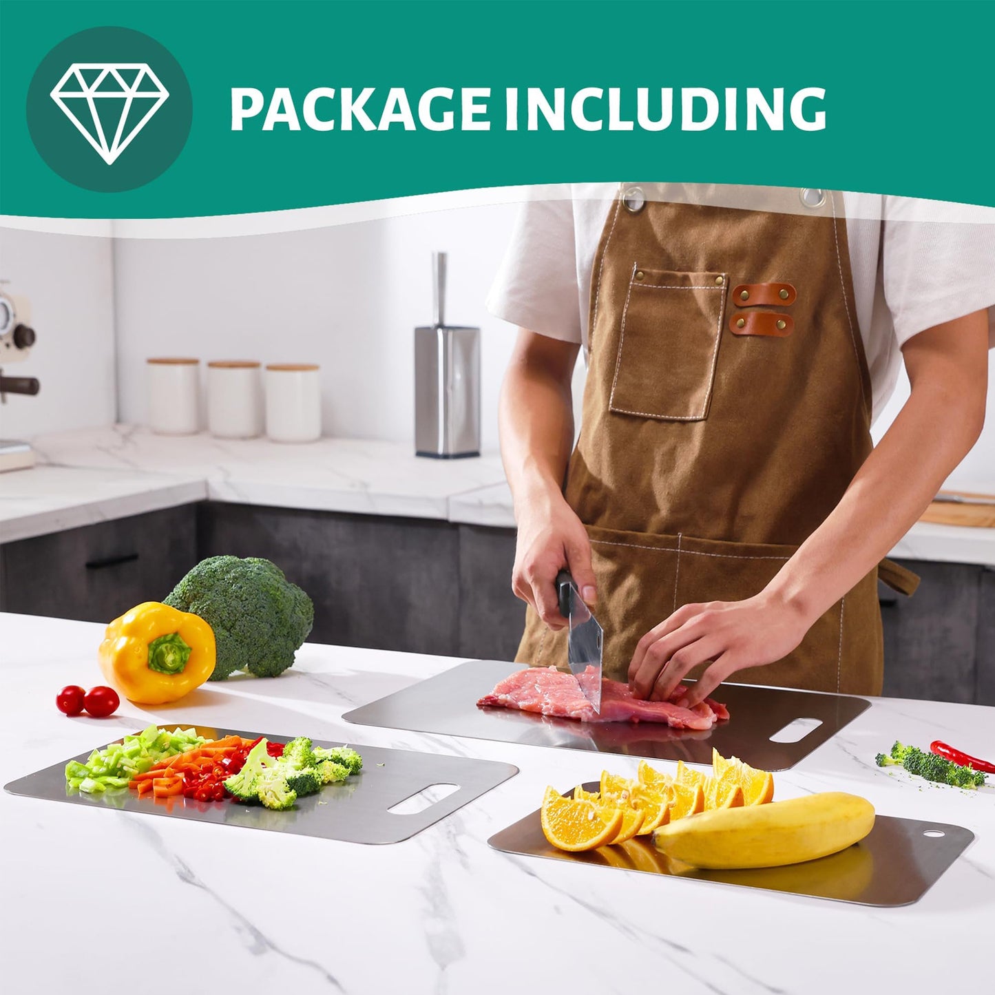 Cross-border Titanium Cutting Board Pure Titanium Household Medical Grade Cutting Board Anti-mildew Double-sided Cutting Board Titanium Cutting Board